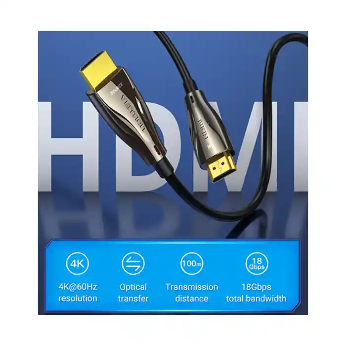 Vention ALABX Male to Male 50 Meter Fiber Optic 4K HDMI Cable